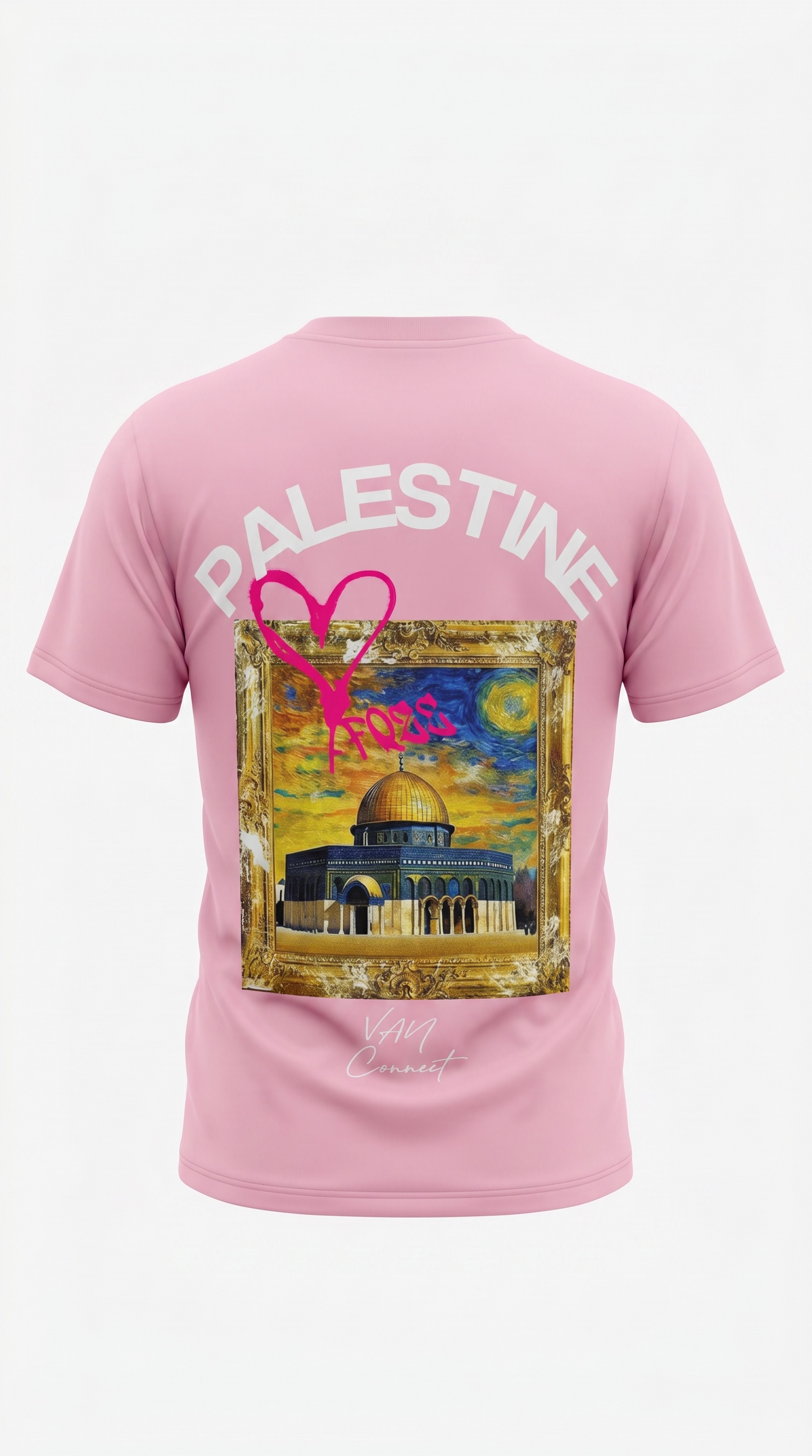T-shirt Palestine Connect Studio Paris Rose Oudré – Dôme du Rocher Art Premium