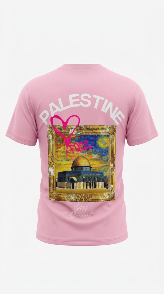 T-shirt Palestine Connect Studio Paris Rose Oudré – Dôme du Rocher Art Premium