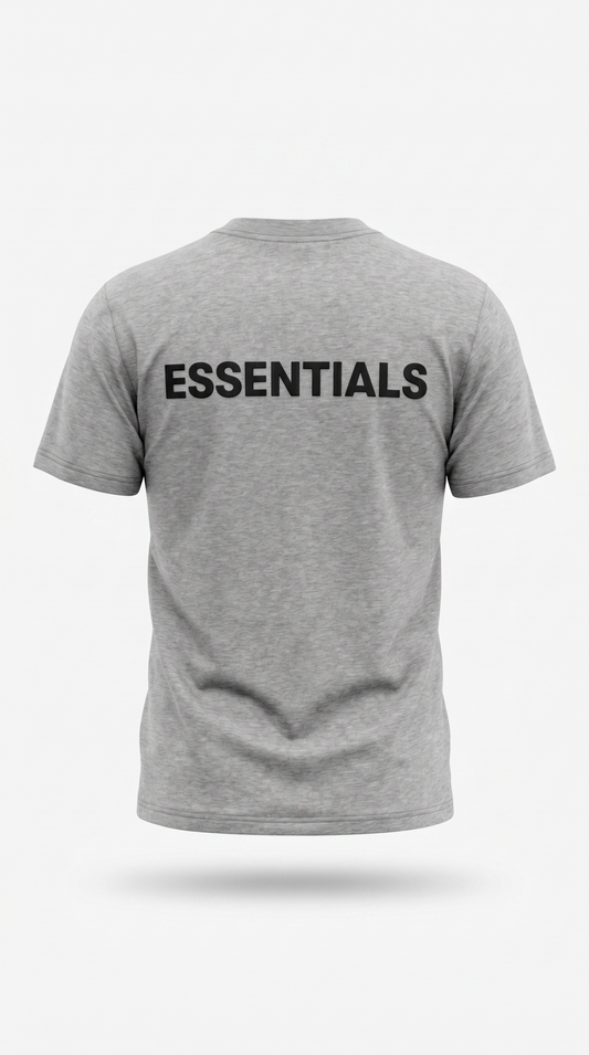 T-Shirt ESSENTIALS Gris Chiné Clair Oversize Premium Homme