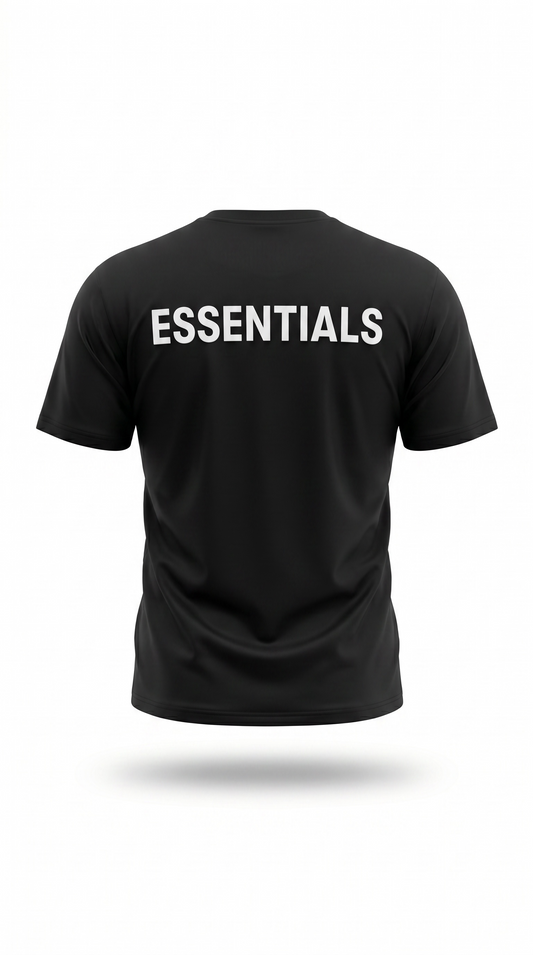 T-Shirt ESSENTIALS Noir Intense Oversize Premium Homme