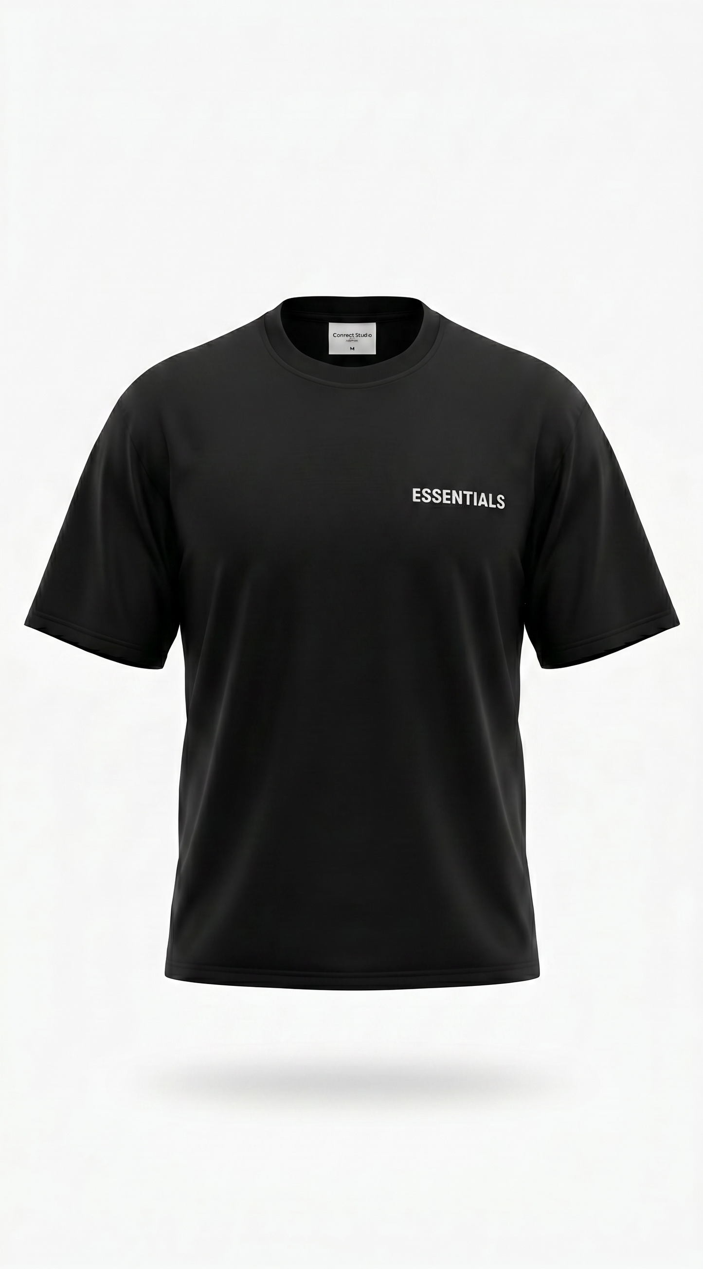 T-Shirt ESSENTIALS Noir Intense Oversize Premium Homme